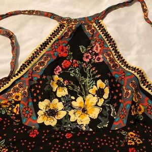 Free people Floral Halter top with Colorful Patterns Small